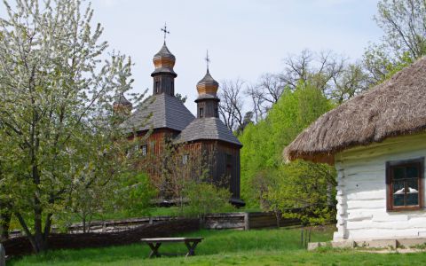  Ukrainian village with church